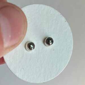 Golden Pyrite Sterling Silver Stud Earrings